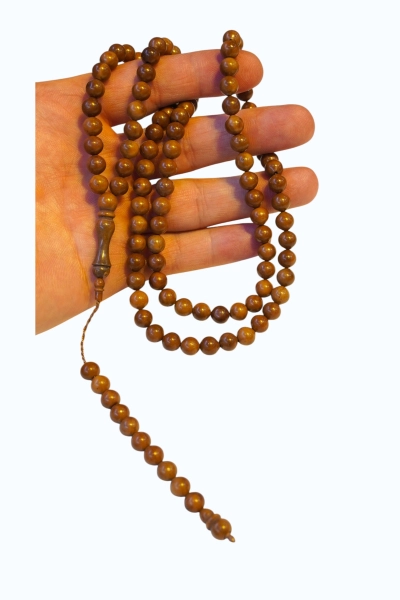 #hndn6881114 - 8 mm 100 Adetli Ara B&ouml;lmesiz Kuka Ağacı Zikir Namaz Tesbihi