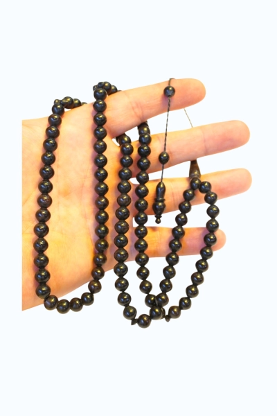 #hndn6881105 - 8 mm 99 Adetli Abanoz Ağacı Namaz Zikir Tesbihi