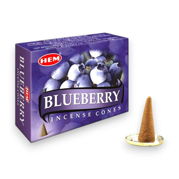 #hndn68770 - Blueberry Konik Tütsü Konisi 10lu - Doğal ve Taze Kokulu Tütsüler