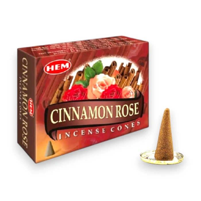 #hndn68789 - Cinnamon Rose Konik Tütsü Konisi 10lu - Doğal ve Aromatik Tütsü