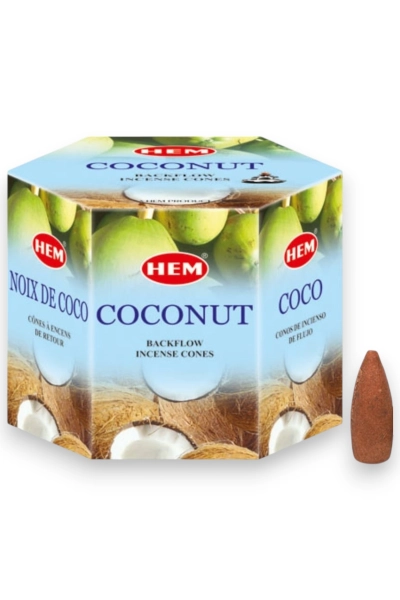 #hndn68896 - Coconut (Hindistan Cevizi) Geri Akış Tütsü Konisi 40lı