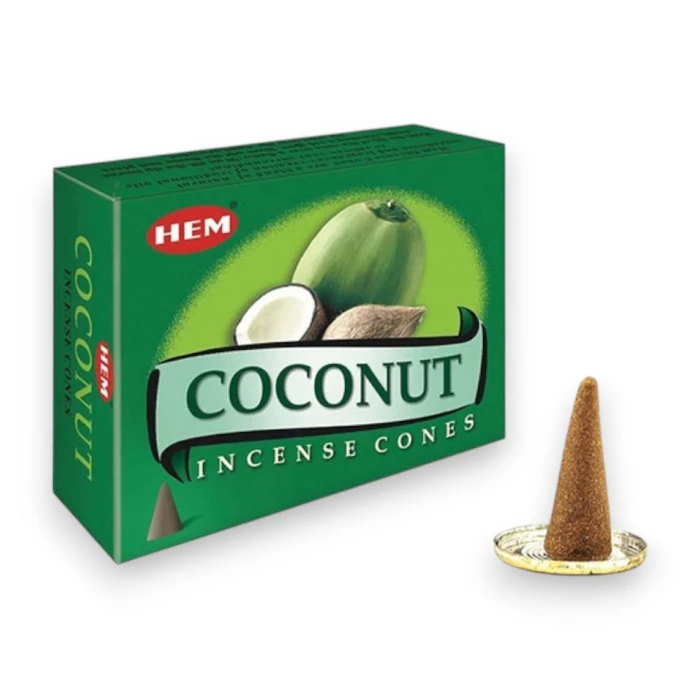 #hndn68782 - Doğal ve Ferahlatıcı Koku: Coconut Konik Tütsü Konisi 10lu