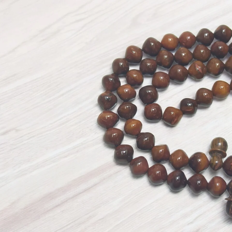 #175 - 7x7 mm 100&#039;lü Bölmesiz Kuka Ağacı Vird Tesbihi