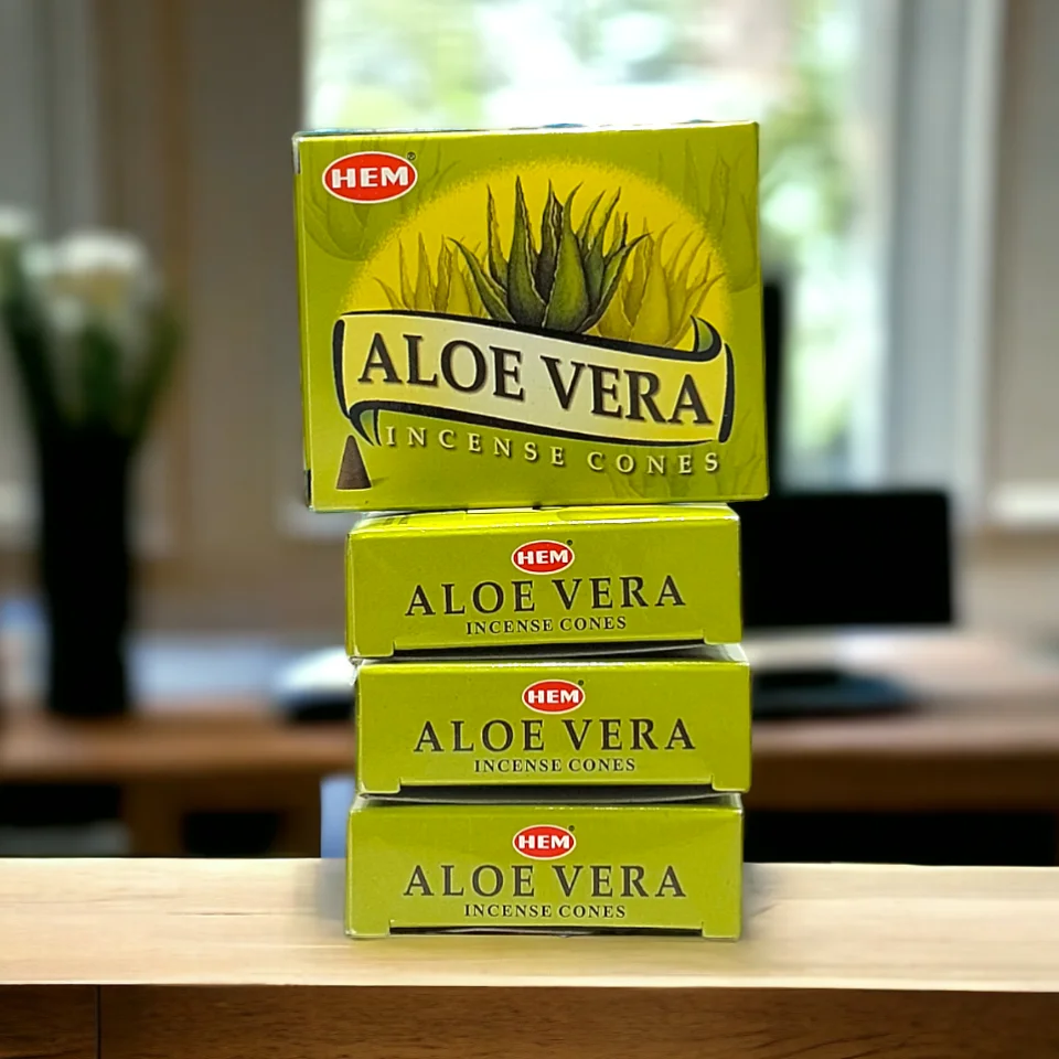 #20 - Doğal ve Etkili Konik Tütsü Aloe Vera - Qsmell