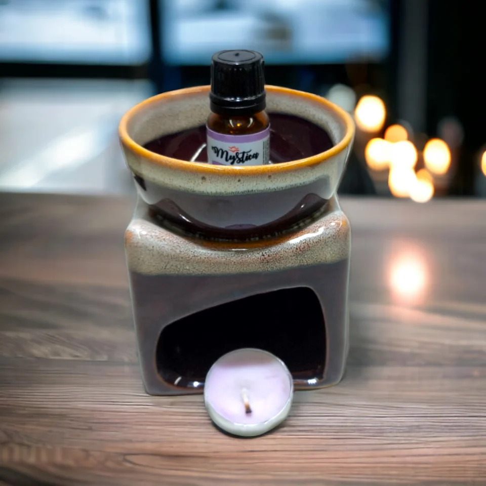 #37 - Ocak Kazan Temalı Porselen Buhurdanlık (Kahverengi)