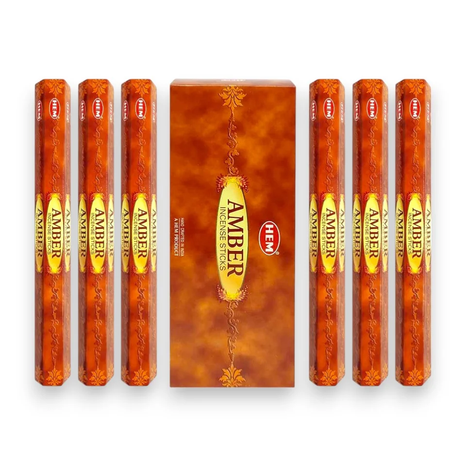#753 - Amber Tütsü Çubukları - 6lı Kutu, 120 Adet Doğal ve Kaliteli Tütsü Çubukları