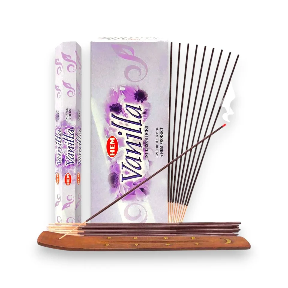 #755 - Doğal Vanilla Tütsü Çubukları - 6lı Kutu, 120 Adet Qsmell