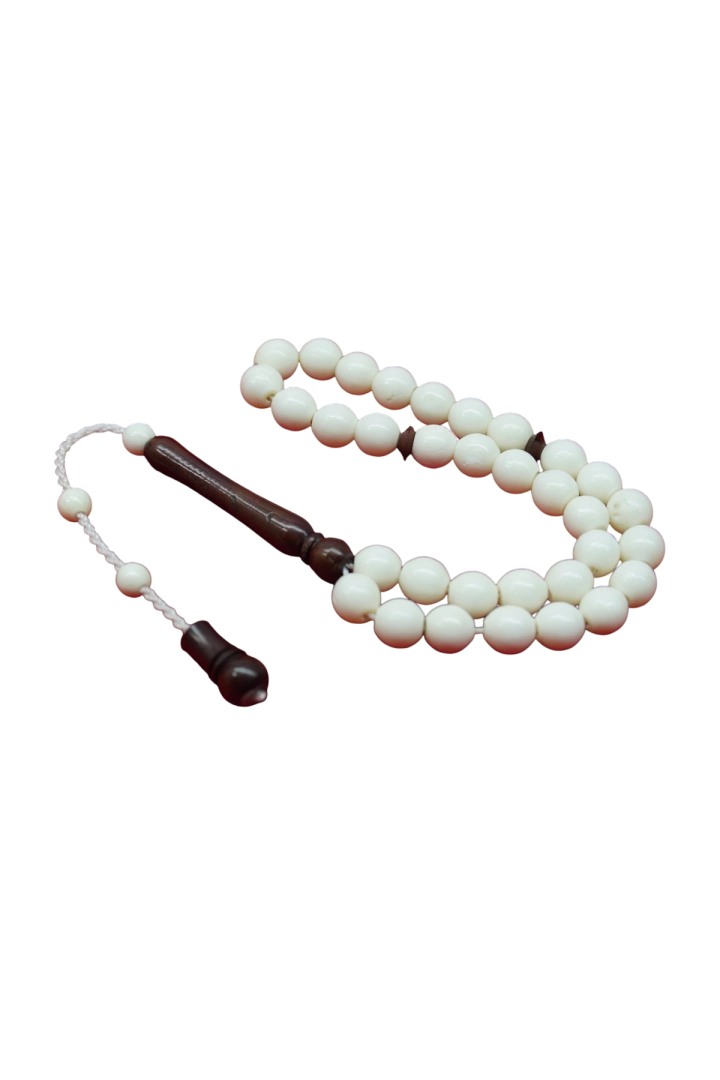 #1069 - 7 mm K&uuml;re Kesim Deve Kemiği Kuka İmameli 33'l&uuml; Tesbih
