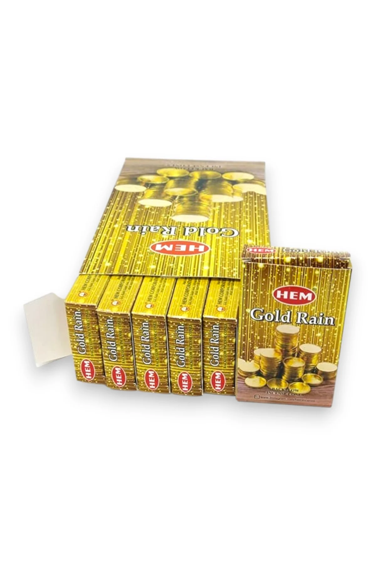 #788 - Gold Rain Geri Akış Tütsü Konisi - 10 Adet Doğal ve Kaliteli Tütsü