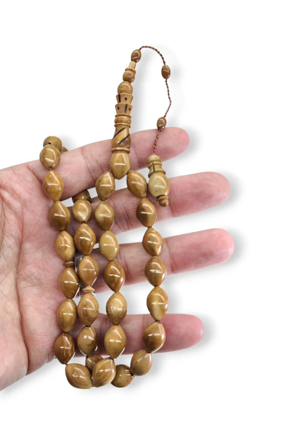 #941 - Oyma İmameli Kuka 33lük Tesbih - 9.5x13 mm Tane Ölçüsüyle