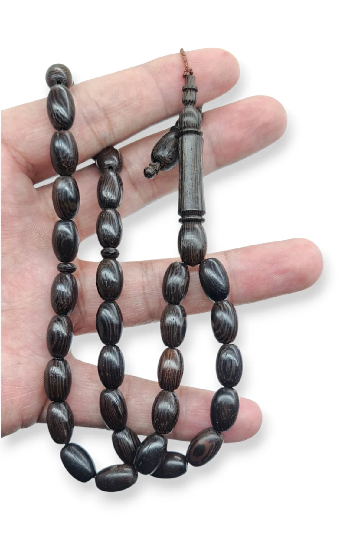 #949 - Venge Ağacı Tesbih Tane Ölçüsü 8x12 mm - Doğal Ahşap Tesbih