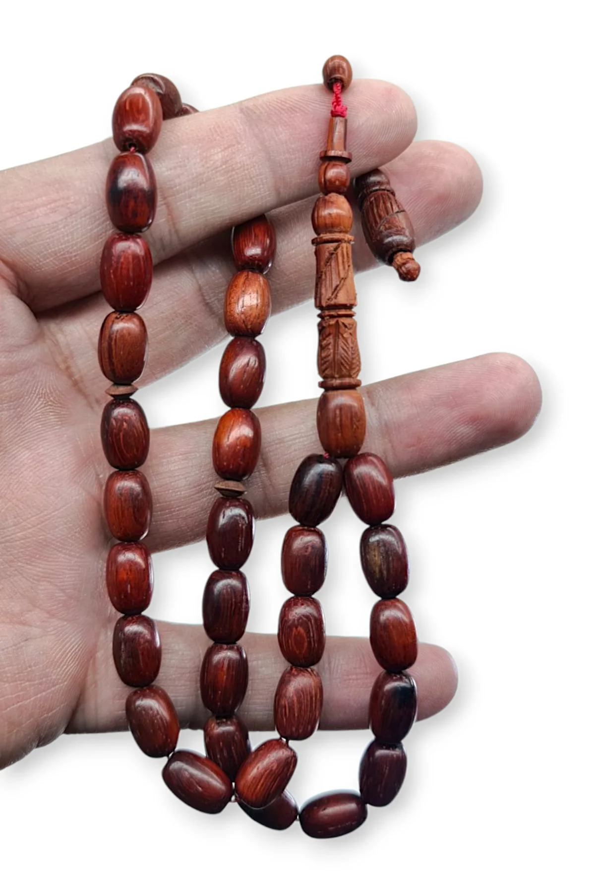 #952 - Kan Ağacı Tesbih Tane Ölçüsü 8x12 mm - Doğal Taş Tesbih