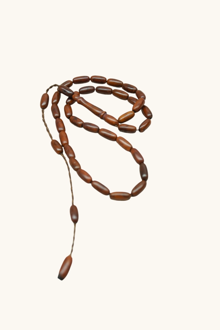 #1088 - 8.5x4 mm &Ouml;l&ccedil;&uuml;lerinde 33 Taneli Kuka Ağacı Tesbih