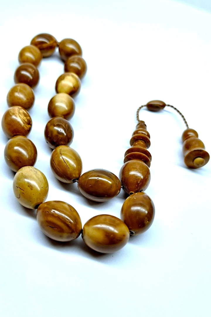 #1121 - Arpa Kesim Kuka Maskot Tesbih 11.5x15.5 mm