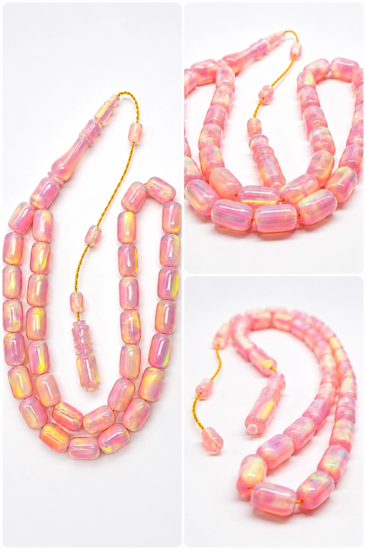#1142 - Opal Taşı Tesbih Orijinal Tane &Ouml;l&ccedil;&uuml;s&uuml; 10x6 mm