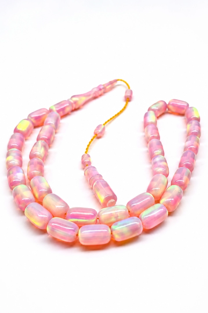 #1143 - Opal Taşı Tesbih Orijinal Tane &Ouml;l&ccedil;&uuml;s&uuml; 10x6 mm