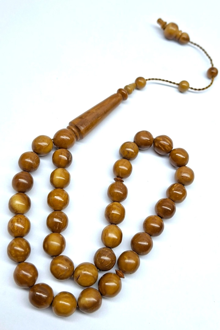 #1118 - Yuvarlak Kesim Kuka Tesbih 33'l&uuml;k 10 mm 32 cm