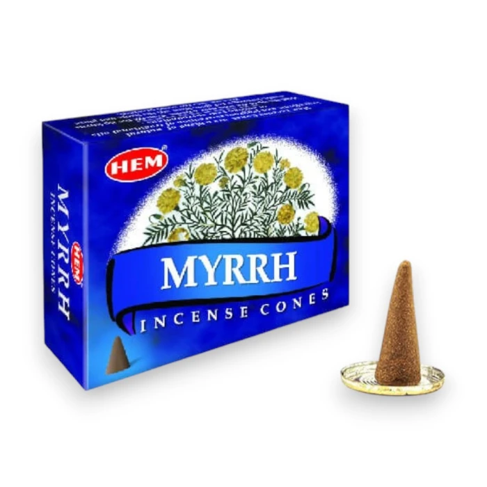 #hndn68715 - Doğal ve Rahatlatıcı Myrrh Konik Tütsü Konisi 10lu