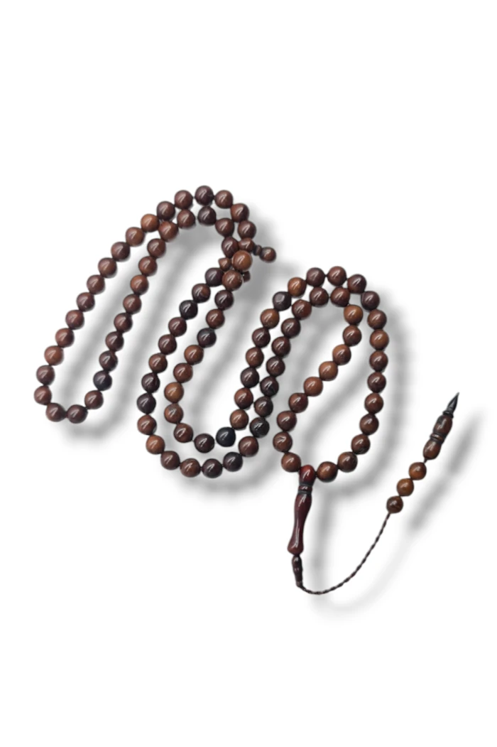#hndn68430 - 7 MM Ölçülerinde 99lu Küre Kesim Kuka Ağacı Namaz ve Zikir Tesbihi Qsmell