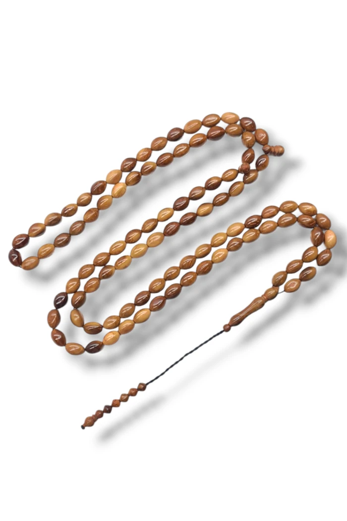 #hndn68427 - 8x12 mm Ölçülerinde 99lu Kuka Namaz ve Zikir Tesbihi - Doğal ve El Yapımı