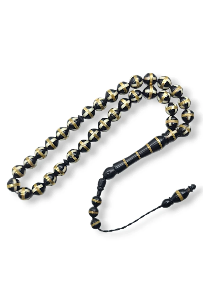 8mm Pirinç Sarmallı 33lü Siyah Kuka Tesbih