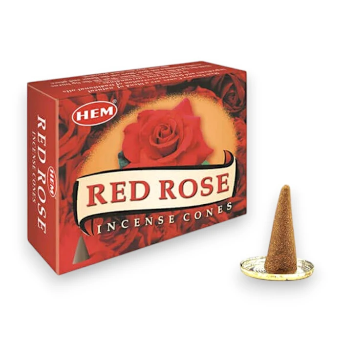#hndn68775 - Red Rose Konik Tütsü Konisi 10lu - Doğal ve Rahatlatıcı Tütsü