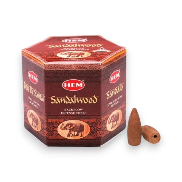 #hndn68712 - Sandalwood Geri Akış Tütsü Konisi 40lı - Doğal ve Rahatlatıcı Tütsü