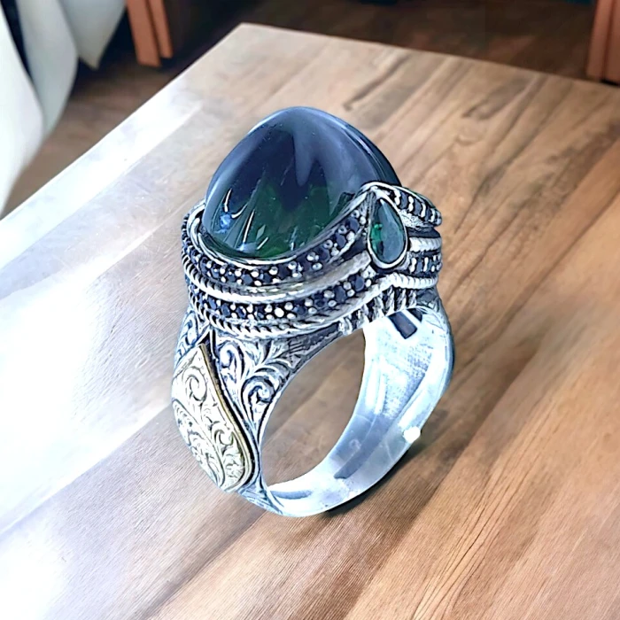 #hndn68102 - &Ouml;zel Tasarım Şehzade Model Hanedan Serisi G&uuml;m&uuml;ş Y&uuml;z&uuml;k - Efsanevi Bir Tarz