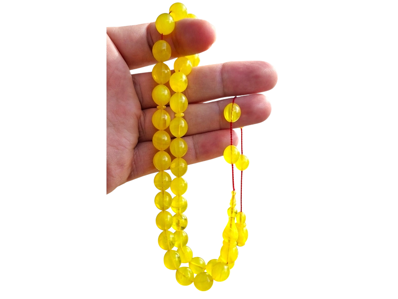 #hndn68913 - Usta İşi Sıkma Kehribar Tesbih