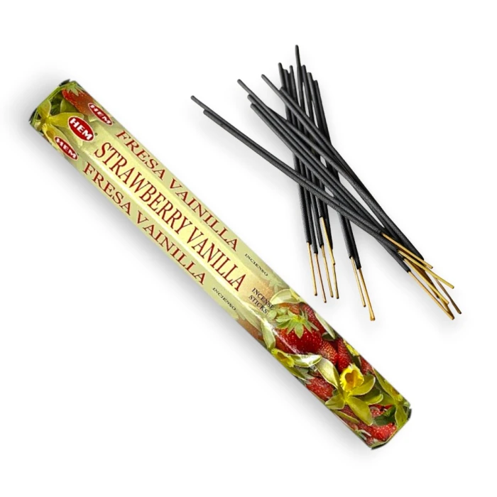 #hndn68737 - Doğal ve Ferahlatıcı Hem Strawberry Vanilla Çubuk Tütsü Qsmell