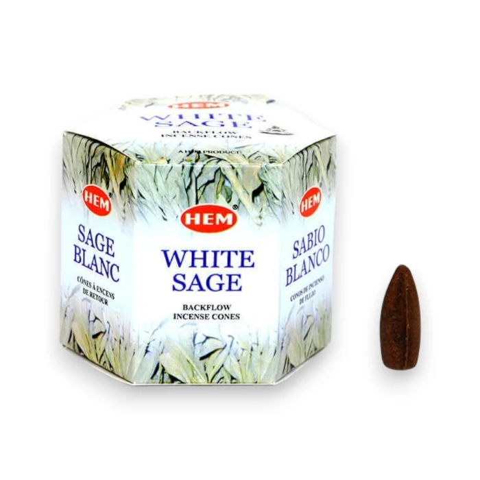 #hndn 6835 - White Sage Geri Akış Tütsü Konisi